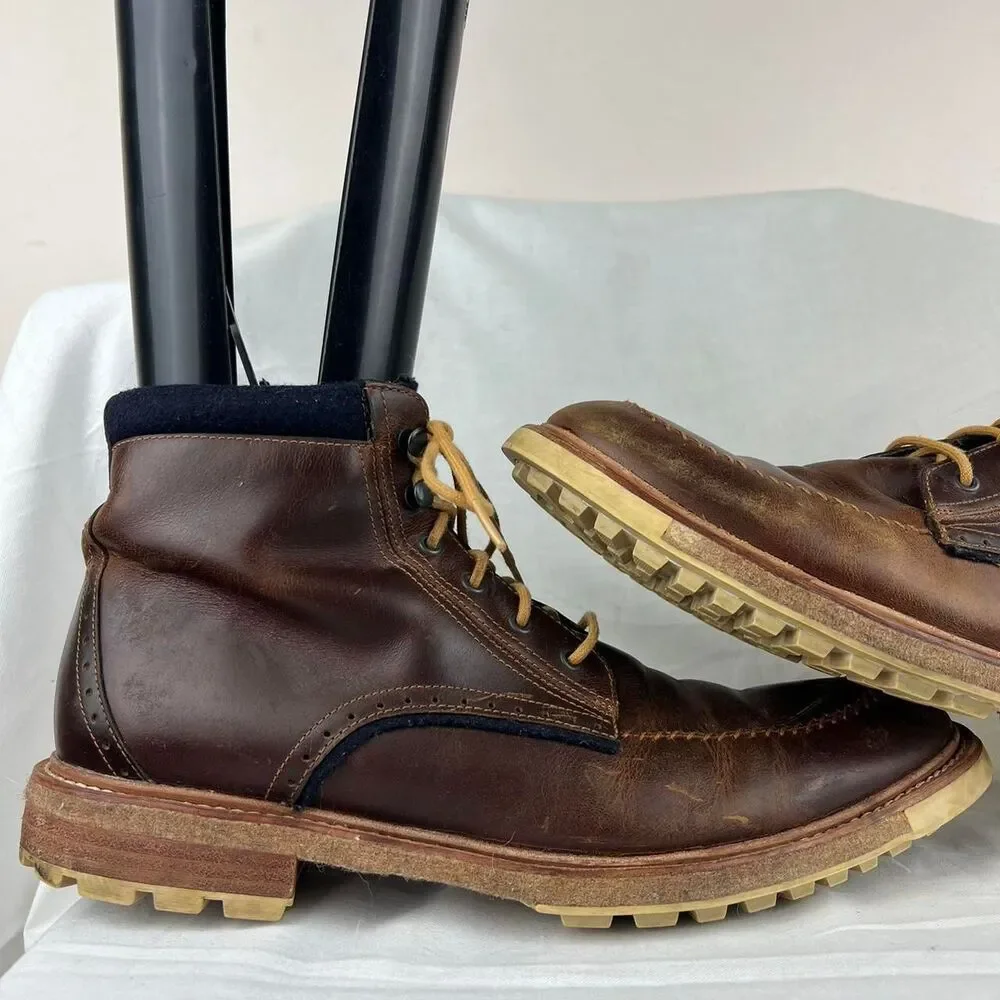 Woolrich Woodwright Brown Leather Toe Lug Sole Boots Size 12
